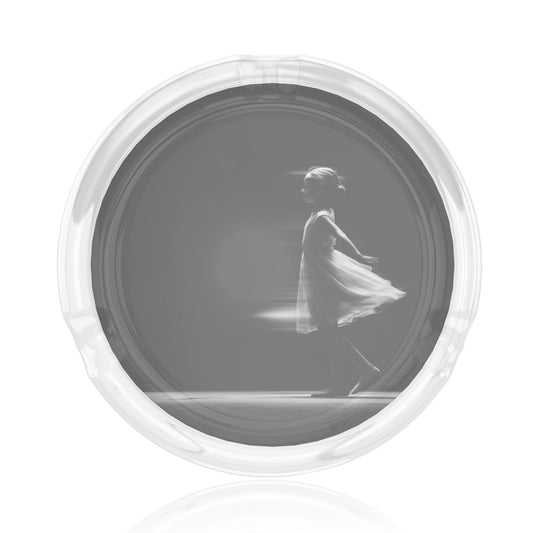 Art Silhouette Round Glass Ashtray, Creative Home Decor Ashtray (Diameter 8.5cm)