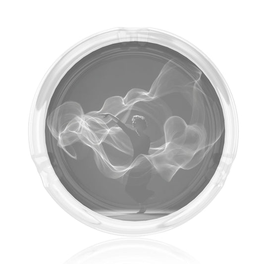 Artistic Smoke Dancer Printed Round Glass Ashtray, Creative Home & Office Decor Ashtray (Diameter 8.5cm)