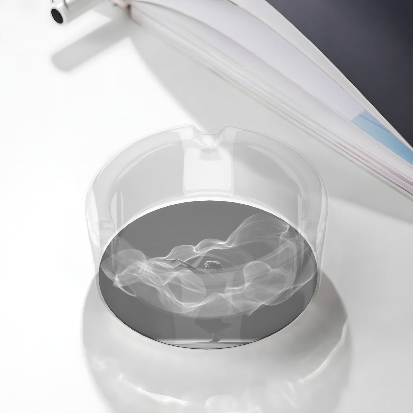 Artistic Smoke Dancer Printed Round Glass Ashtray, Creative Home & Office Decor Ashtray (Diameter 8.5cm)