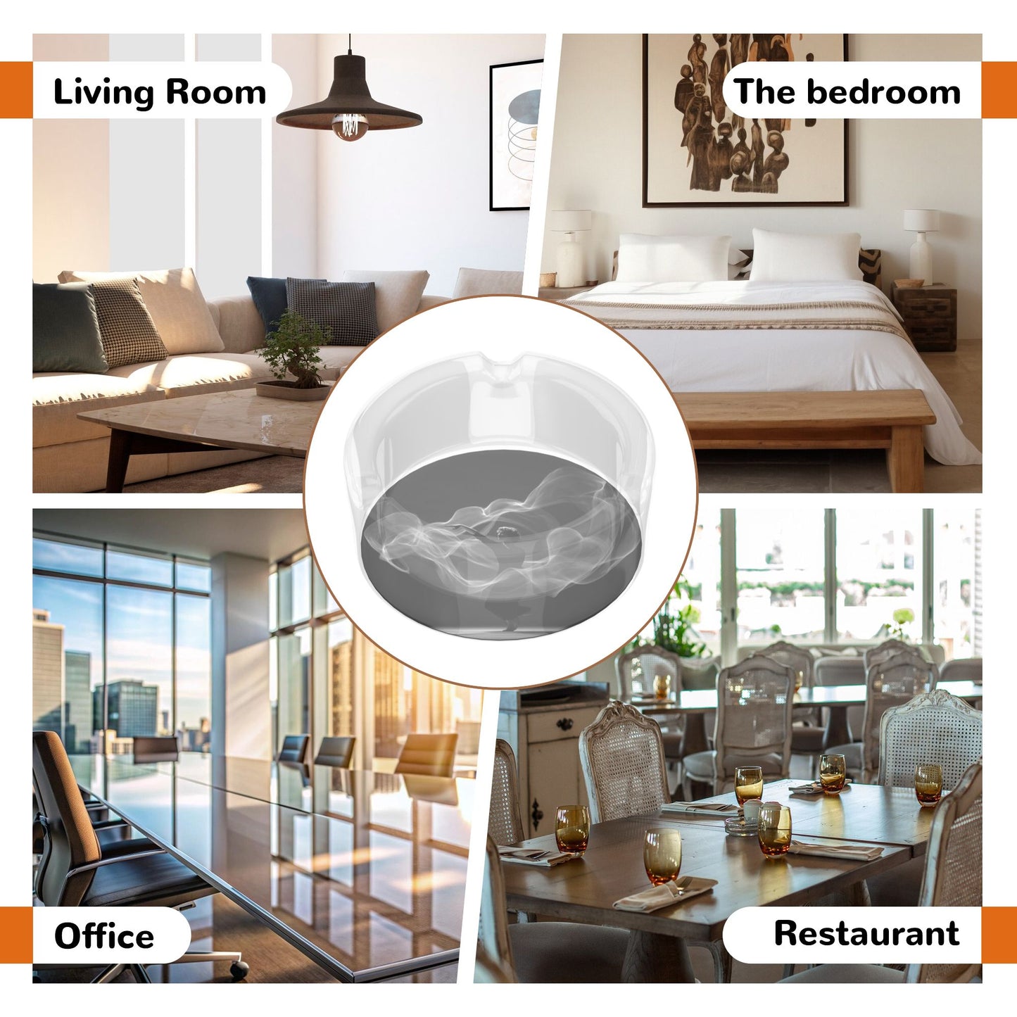 Artistic Smoke Dancer Printed Round Glass Ashtray, Creative Home & Office Decor Ashtray (Diameter 8.5cm)