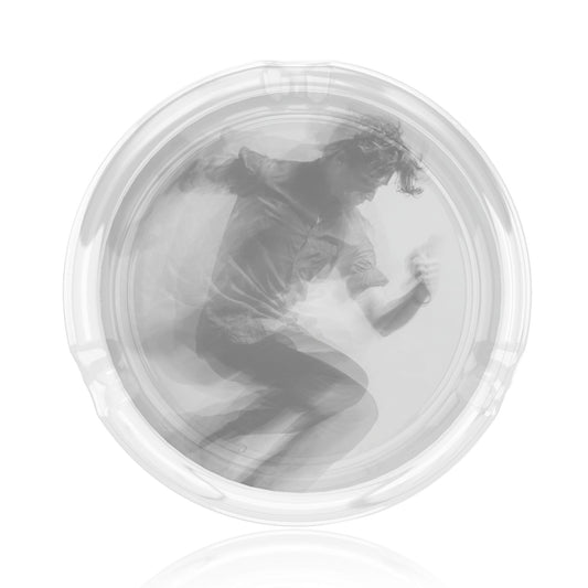Artistic Dynamic Dancer Printed Round Glass Ashtray, Creative Home & Office Decor Ashtray (Diameter 8.5cm)