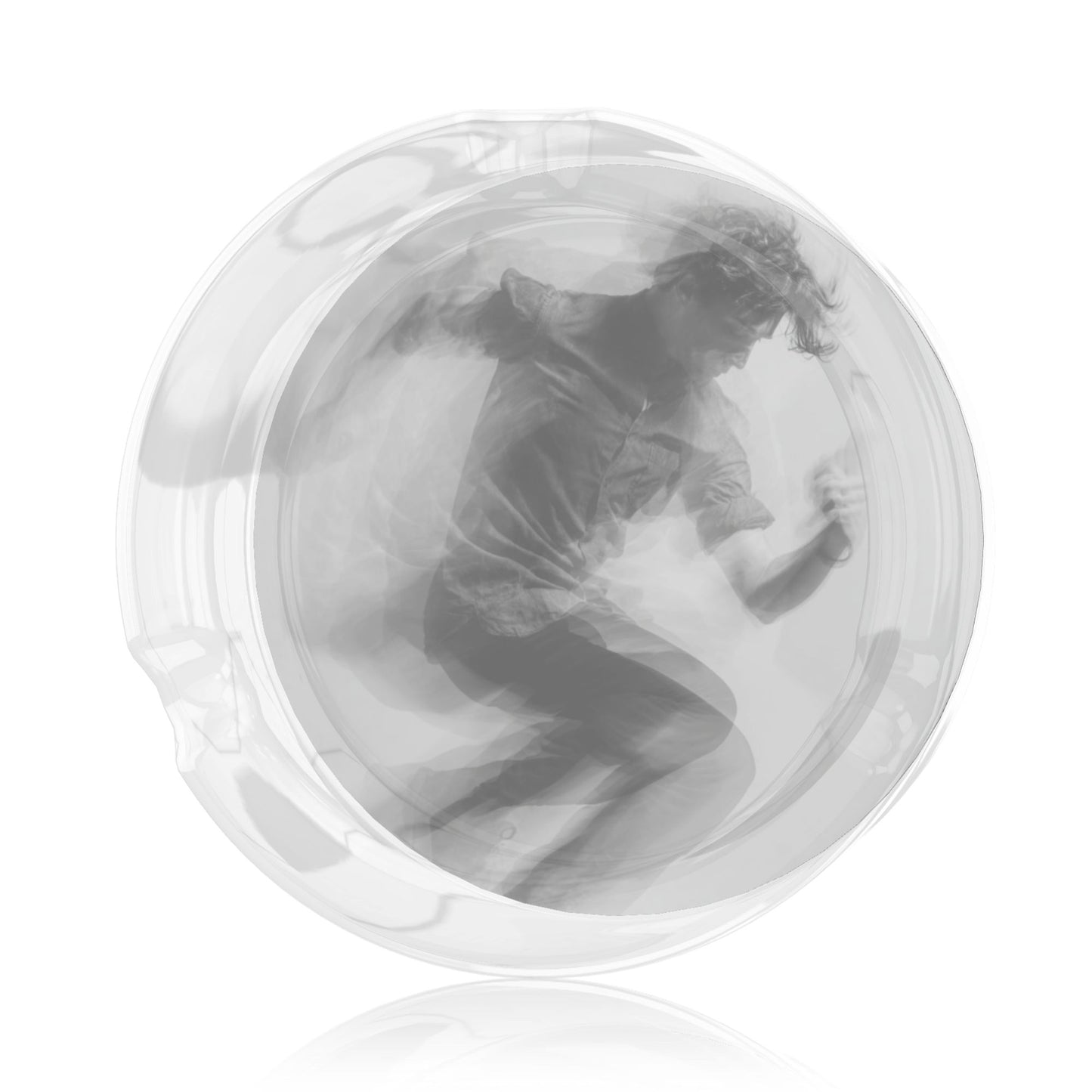 Artistic Dynamic Dancer Printed Round Glass Ashtray, Creative Home & Office Decor Ashtray (Diameter 8.5cm)
