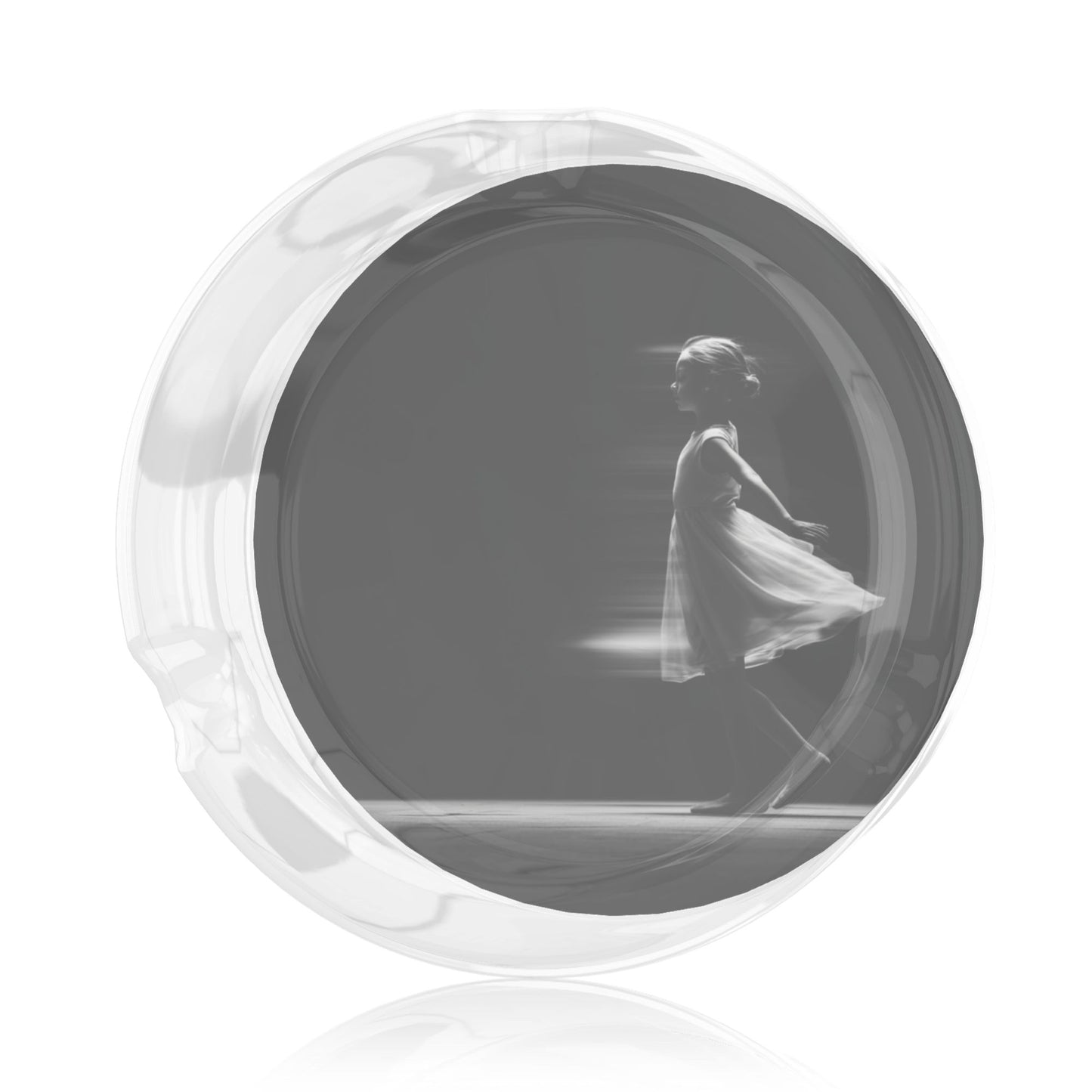 Art Silhouette Round Glass Ashtray, Creative Home Decor Ashtray (Diameter 8.5cm)