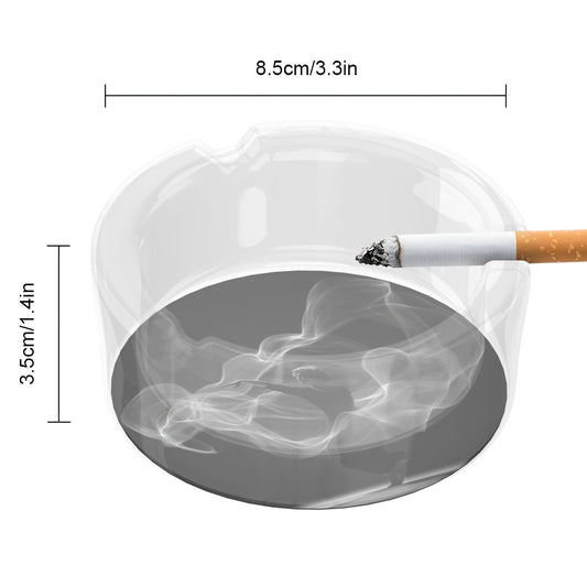 Artistic Smoke Dancer Printed Round Glass Ashtray, Creative Home & Office Decor Ashtray (Diameter 8.5cm)